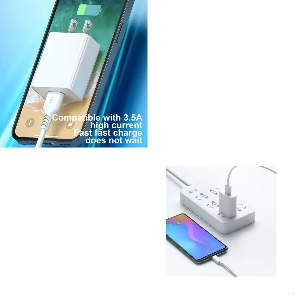 E1PF US 2 Pin to USB Plug Travel Adapter US Wall Adapter with USB Port American Travel Charging Adapter
