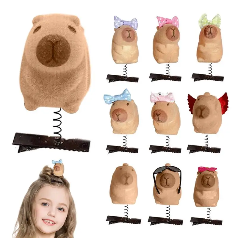 Hair Clip 10Pcs Cute Capybara Spring Hairpins Multifarious Creative Quirky Cartoon  Pins Plush Versatile Duckbill Clips Headwear