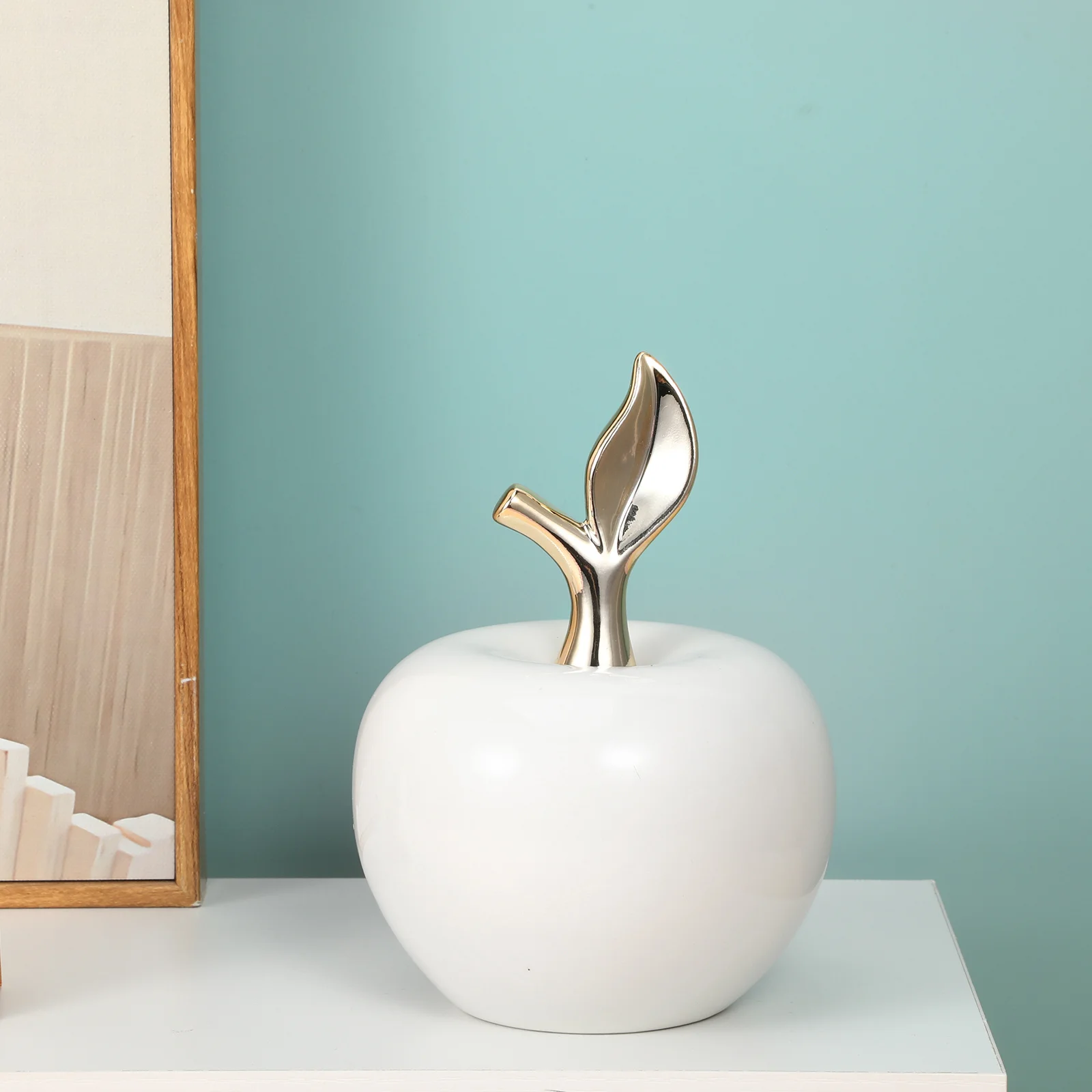 

Small Ceramic Apple Ornament Elegant Lifelike Fruit Decoration Desktop Xmas Party Photography Prop Christmas Apple