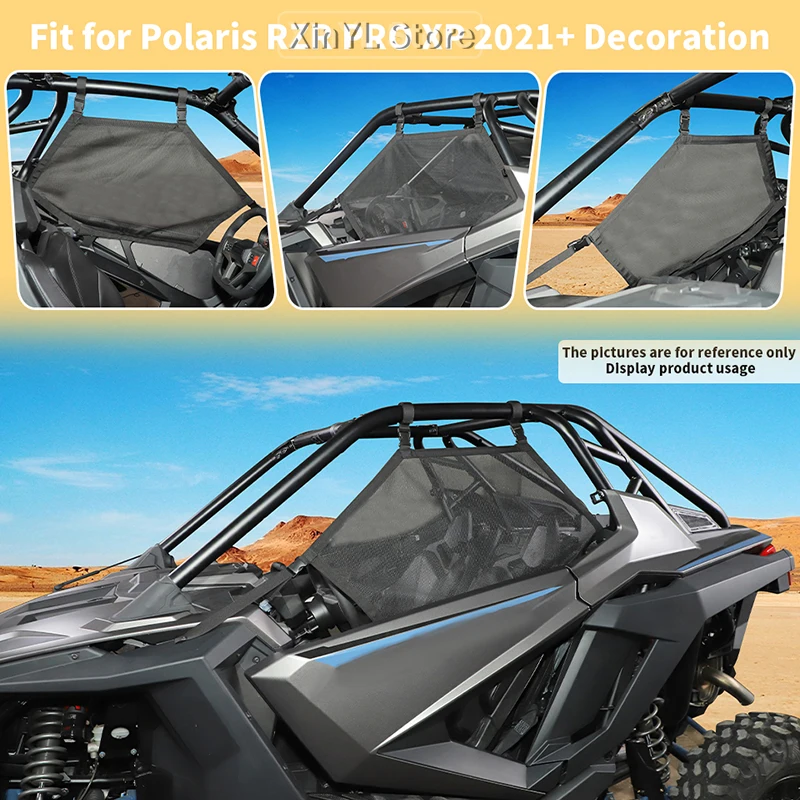 Black A Accessories Door Sunshade Anti-Sand Mesh Cover For UTV Polaris RZR XP 21+ UTV Accessories