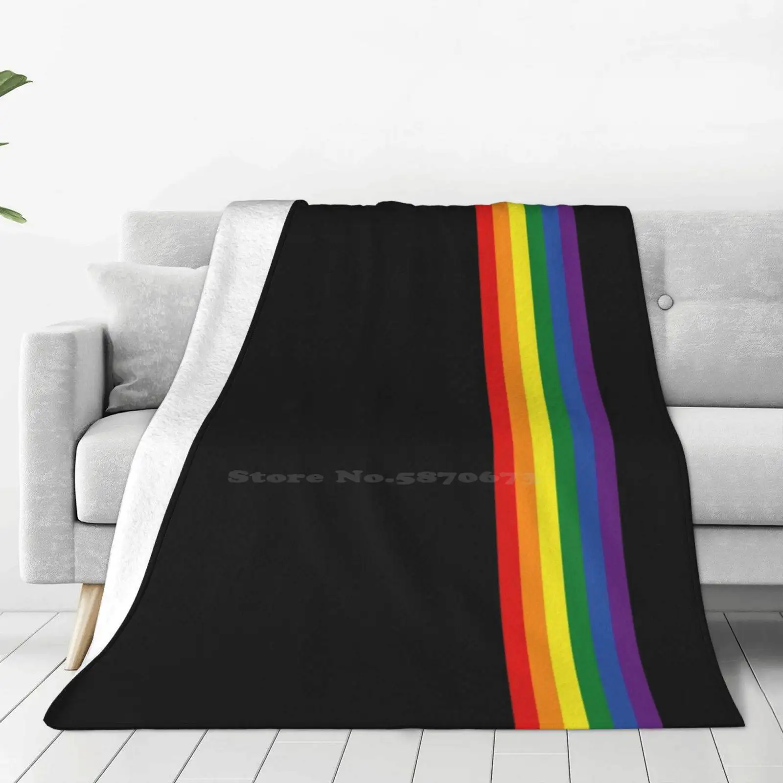 Rainbow On Black Creative Design Comfortable Warm Flannel Blanket Lgbt Uplifting Lauren C Waterworth Lcwaterworth Typography