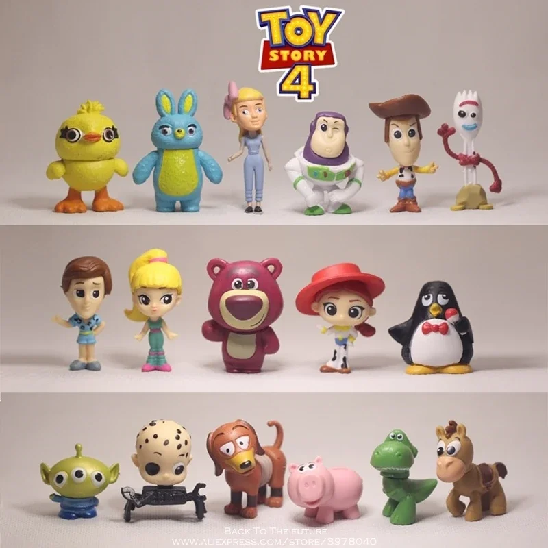 

17Pcs Disney Toy Story 4 Mini Action Figures Woody, Buzz Lightyear 3-5cm Q Version Figurines Kids Toys Collectible Gift for Kids