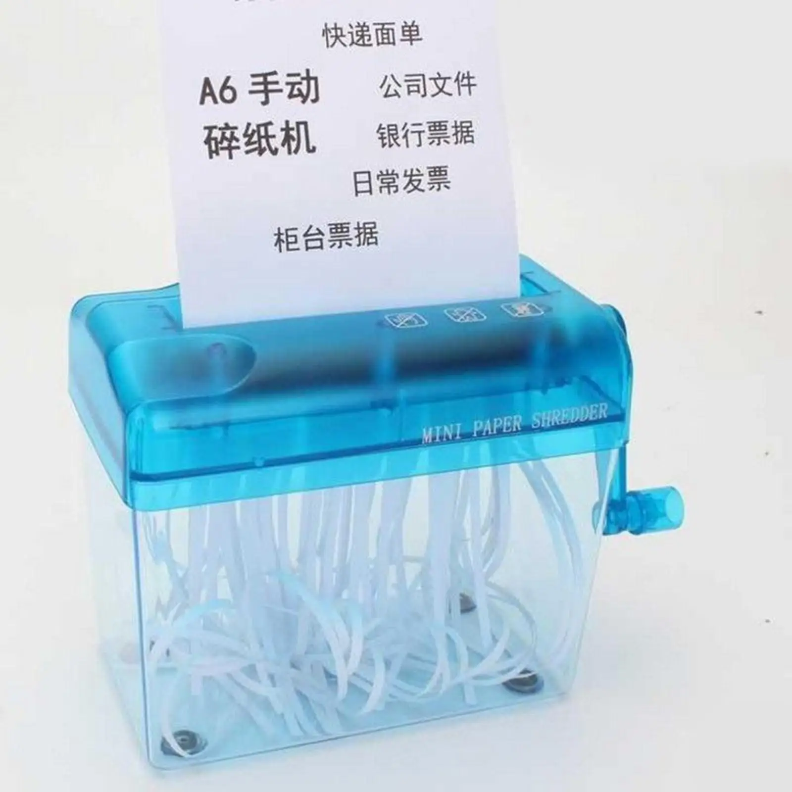 Paper Shredder with Handle Confidential Protection A6 Paper Document File Banding for Home Office School Paper Cutting Tool