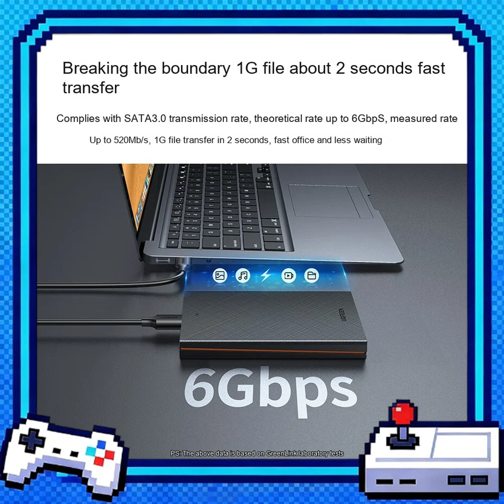 UGREEN 30731 CM479 2.5 Inch SATA HDD Enclosure USB 3.0 External Hard Drive Case 5Gbps UASP Dual Cable