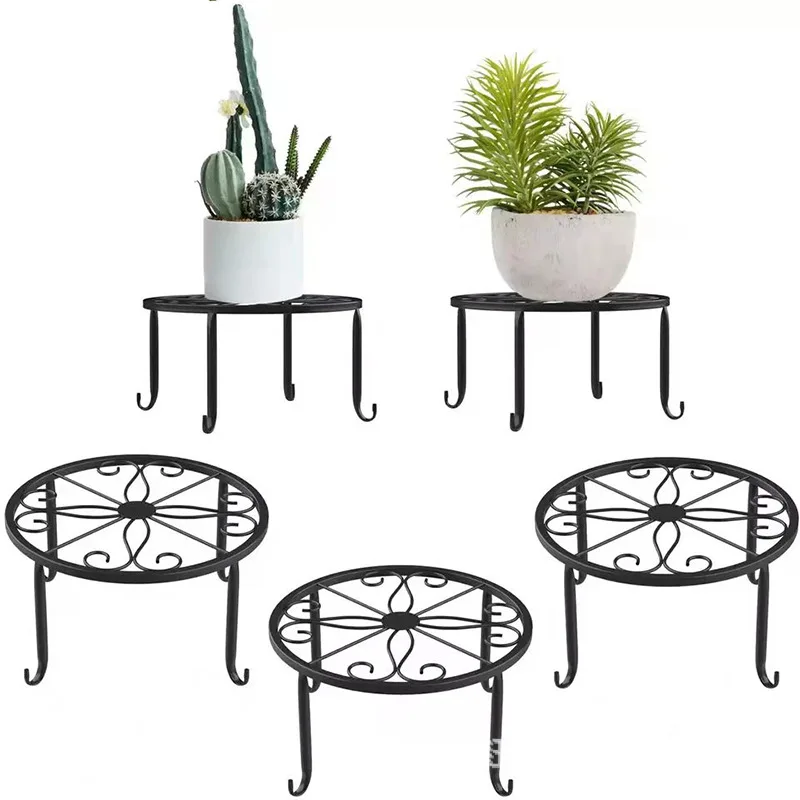 Metal Potted Plant Stands Duty Rustproof Iron Round Flower Pot Stands Indoor Outdoor Plant Holder Support Rack