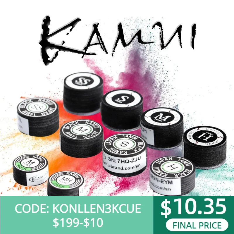 KAMUI Billiard Black Pool Cue Tip 14mm SS/S/M/H Snooker Tip Brown 11mm M/MH Billiard Accessories Japanese Original Import