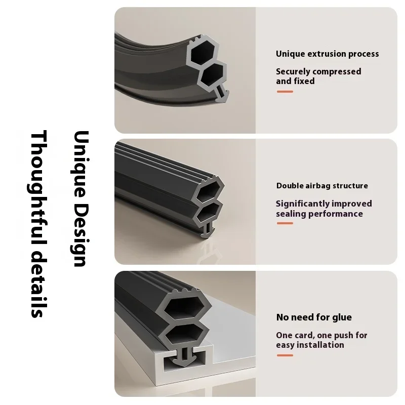 1 قطعة الباردة برهان نافذة شريط عازل فتحة للبطاقات مرنة TPE العزل الثنائي السير الوقائي يندبروف الغبار الباردة برهان قطاع