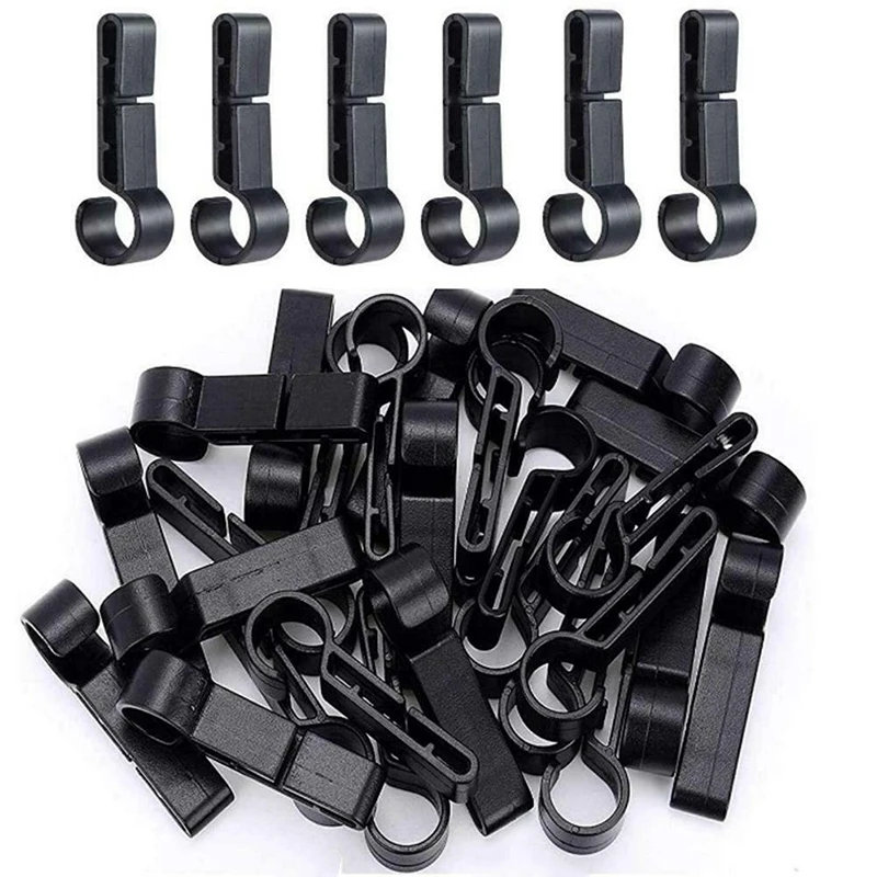 10Pcs Durable Plastic Helmet Clips Attachment Head Light Clamps Black Set Headlamp Hard Hat Safety Cap Hook Outdoor Tools