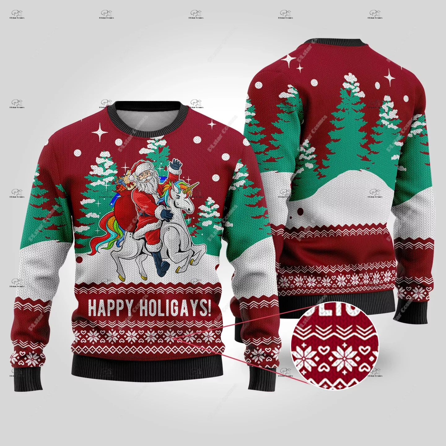 Christmas Santa Claus Pet Cat Knitted Ugly Sweater Graffiti Retro Vintage 3DPrint Pullover Harajuku Casual Funny Long Sleeves 12
