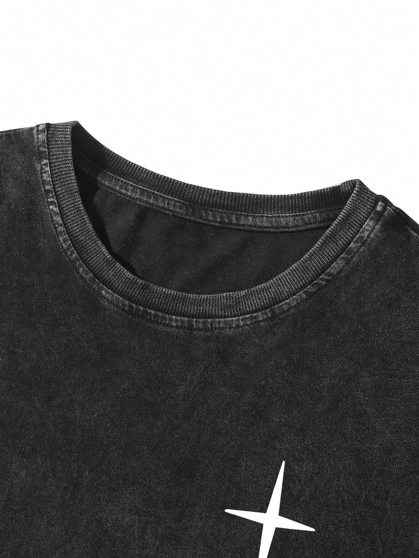 Manfinity EMRG الرجال النساء طاقم الرقبة الجرافيك طباعة قصيرة الأكمام تي شيرت غير رسمي للخروج صديقها هدية للجنسين موضة الاتجاه