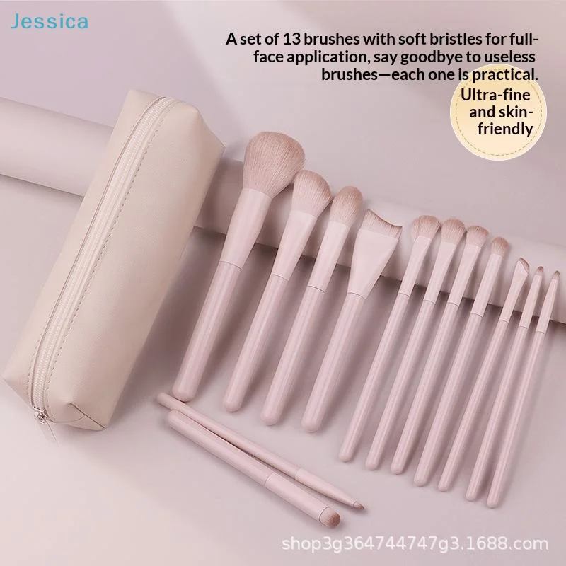 ♥13Pcs White Makeup Brush Set-Soft Synthetic Hair Brushes for Foundation,Eyeshadow & Full Face Makeup (Pro Cosmetic Tools)