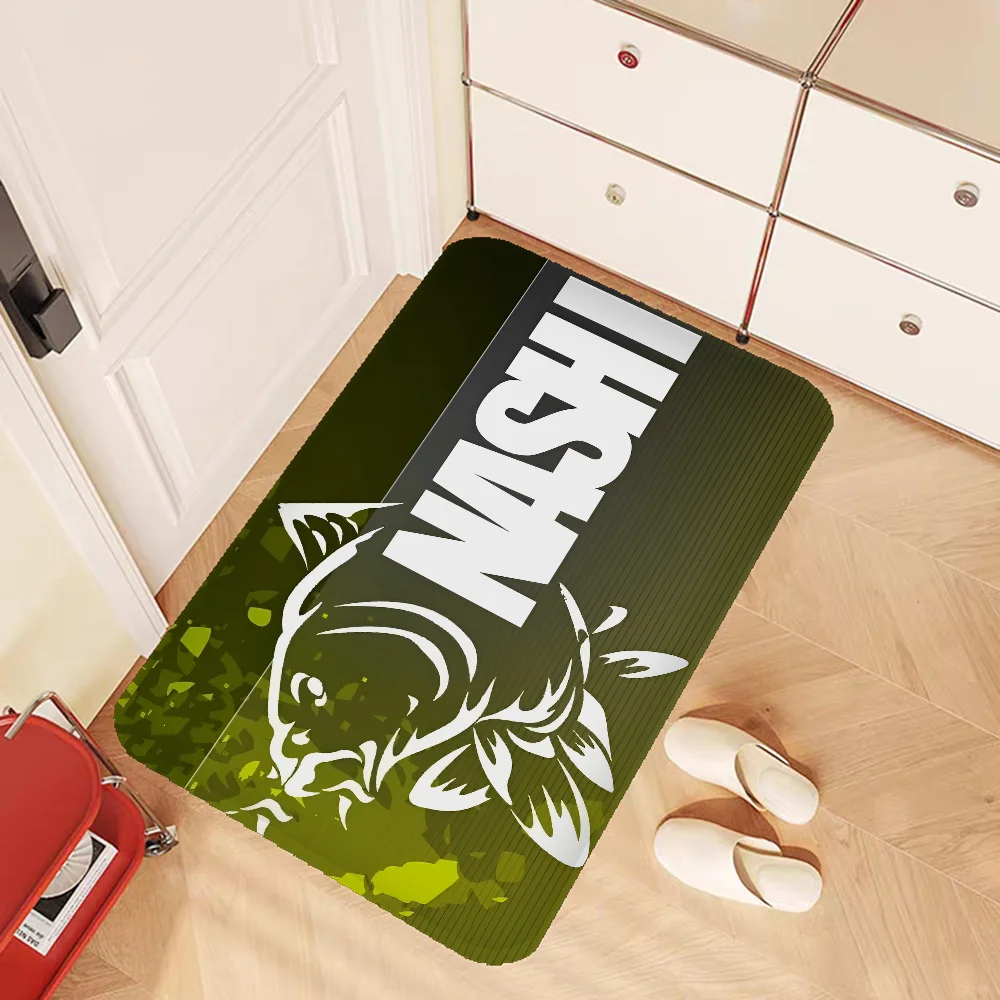 Nash Fishing Logo Kitchen Mat Nordic Style Bedroom Living Room Doormat Home Balcony Anti-Slip Welcome Rug