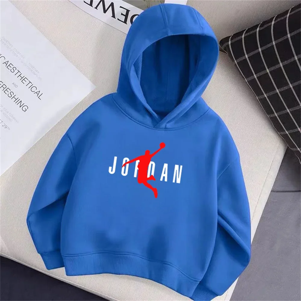 Star Jordan Cartoon Children Hooded Hoodie 2025 New Fashion Cotton Sweatshirt for Boys and Girls Spring Hooded Clothing