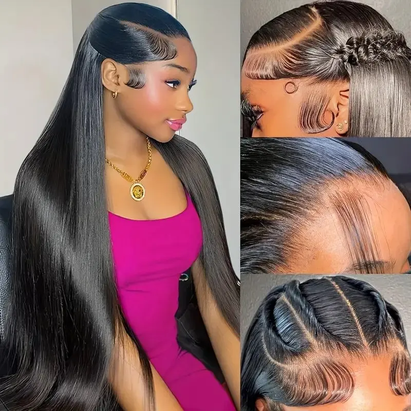 Rosabeauty 13x6 Straight Lace Front Wig 100% Human Hair 40 Inch 13X4 Frontal 5X5 Glueless Ready to Wear Wigs 250% For Women