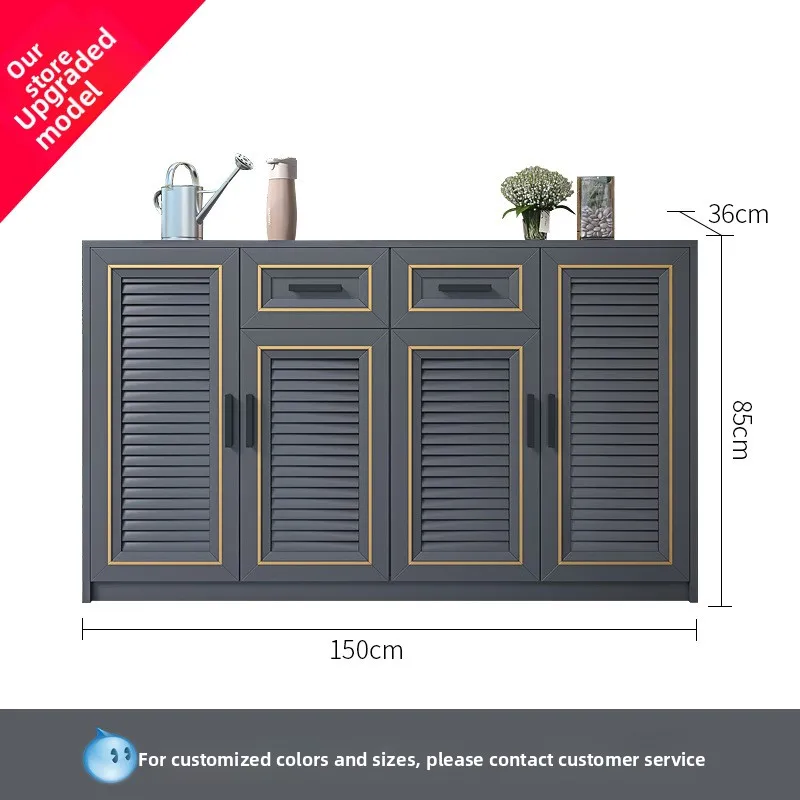 

Уличный шкафчик из алюминиевого сплава, дверной шкаф для обуви, открытый проход, лифт, вход, водонепроницаемый солнцезащитный крем, шкаф для хранения во дворе