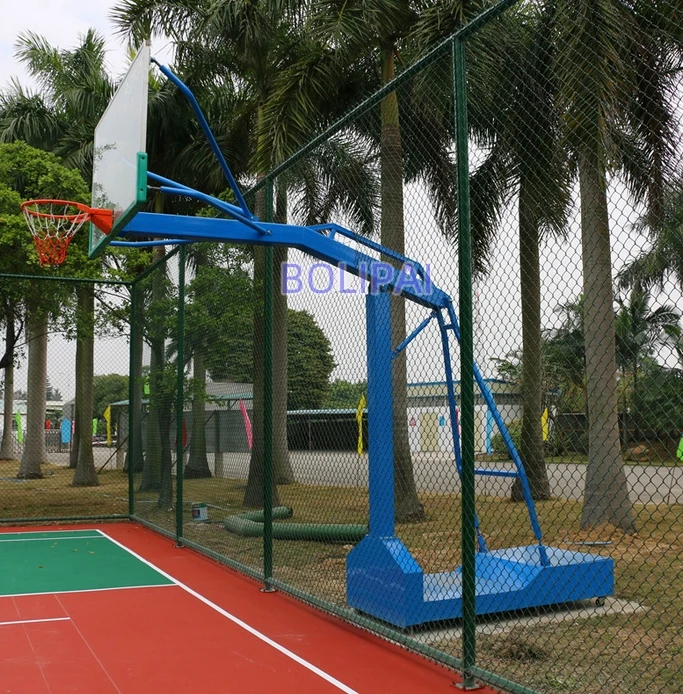 แป้นบาสเก็ตบอลแบบปรับได้สำหรับใช้งานกลางแจ้ง โครงโลหะแข็งแรง ขอบแป้นทำจากกระจกนิรภัย ราคาโรงงานถูก พร้อมคุณสมบัติเคลื่อนย้ายได้