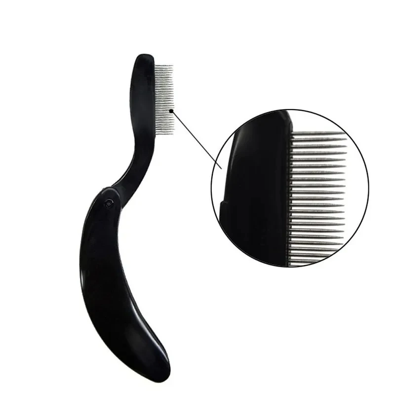 Folding False Eyelash Comb Stainless Steel Individual Lash Foldable Brush Spikes Lash Eyebrow Brush Beauty Women Makeup Tools