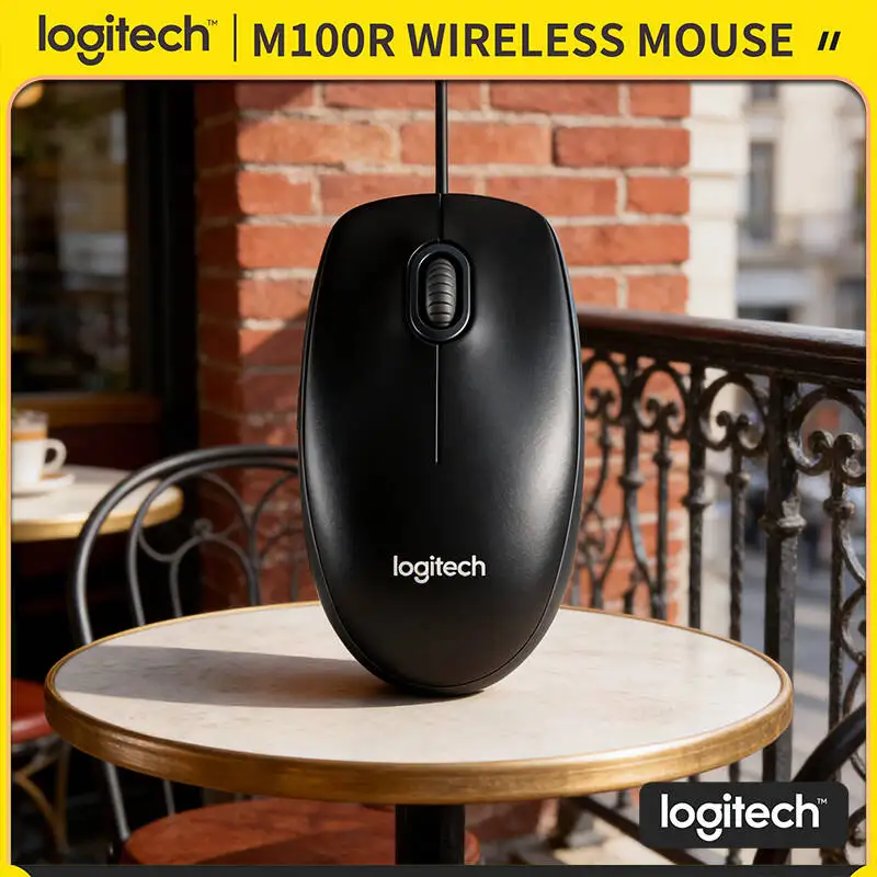 

Проводная USB-мышь Logitech M100R, 3 кнопки, эргономичная, для левшей и правшей, 1000 DPI, кабель 1,8 м, для дома, офиса, школы