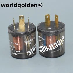 Worldgolden 3pin 2pin 12V 20A Round Style indicatore di direzione elettronico lampeggiante LED lampeggiatore relè adatto per Honda plastica + metallo