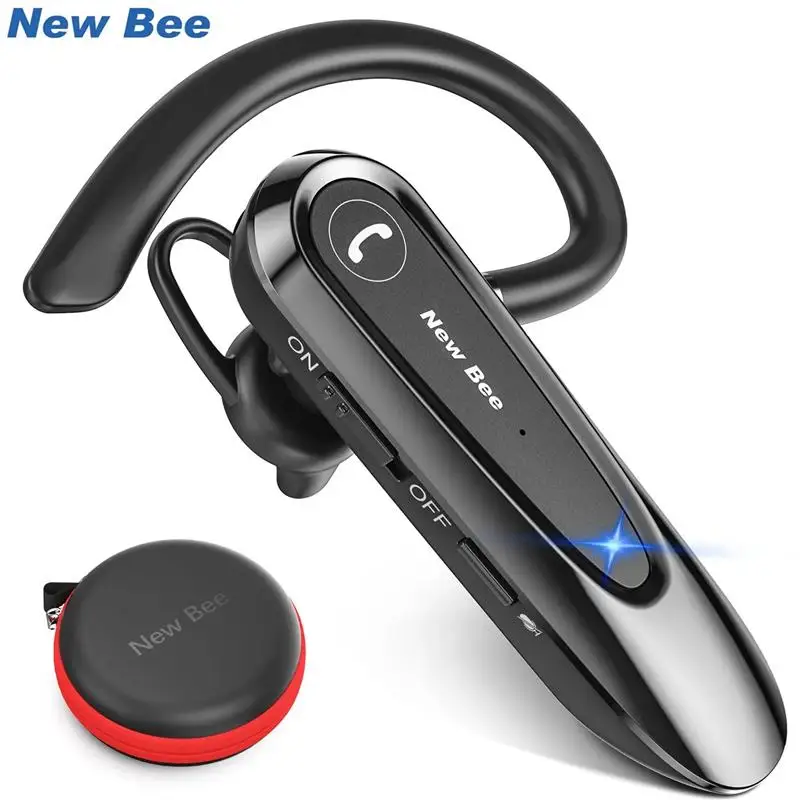 New Bee B45 Bluetooth Earphones 5.0 Headset Wireless Headphones with Dual Mics CVC8.0 Hands-Free Earpiece for Driving/Business