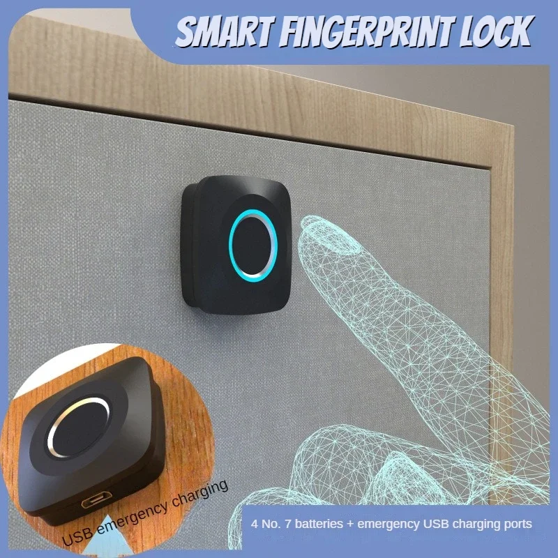 Fingerprint Lock Smart Cabinet Locks Biometric Keyless Furniture Drawer Wardrobe Fingerprint Locks for Drawer Cabinet Anti-theft