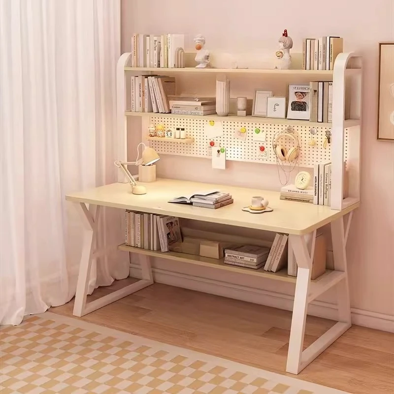 

Hole board bookshelf integrated desktop computer desk home office study table