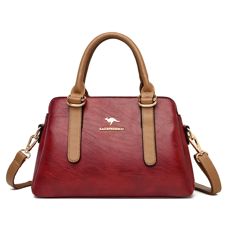 Multi Layer European and American Minimalist Commuting Pure Color Single Shoulder Crossbody Handbag for Women