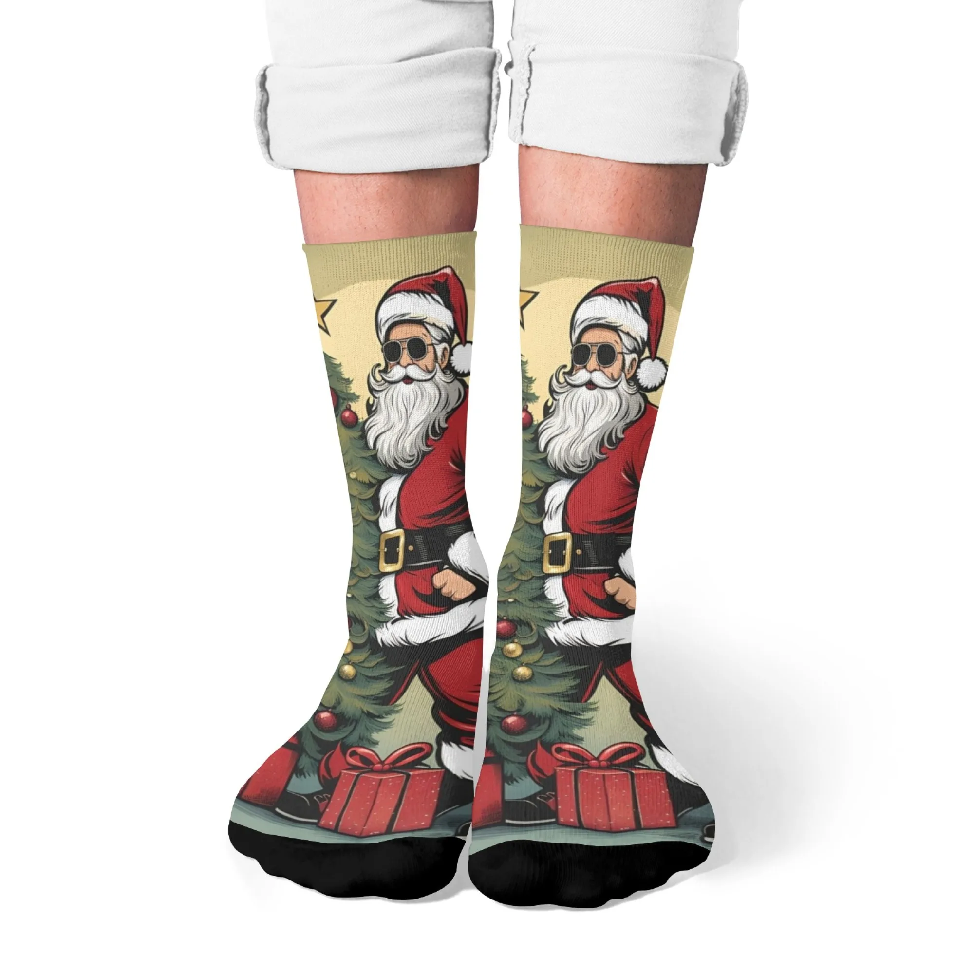 

Носки с героями мультфильмов «Счастливый Санта-Клаус», новинка, забавные мужские носки в стиле Харадзюку, удобные модные повседневные спортивные носки, Рождественский подарок