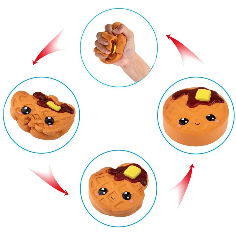 Slow rebound sandwich cookie pizza waffle cookie squishy squeeze stress relief bread simulation food model birthday gift