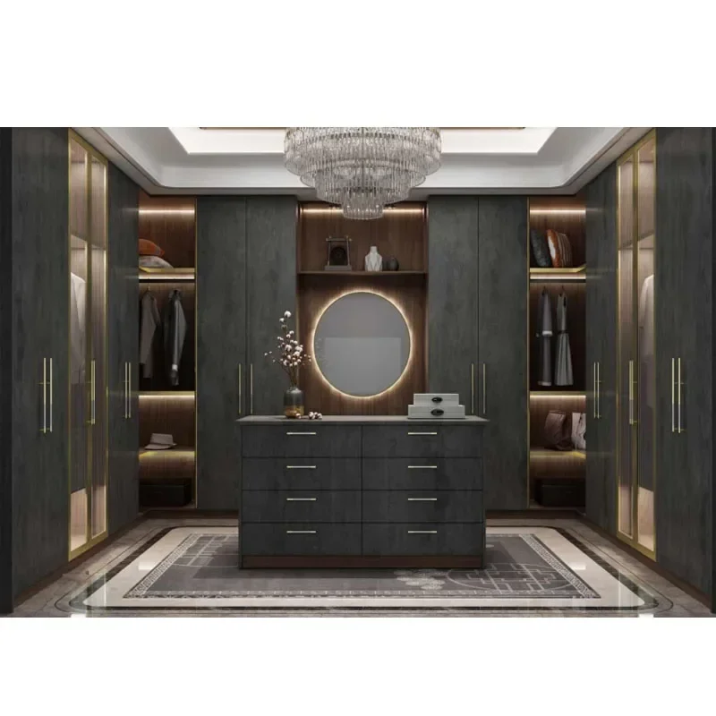 Manufacturing modern closet cabinet furniture laminated finish cupboard walk in closet wardrobes custom wood bedroom cupboards