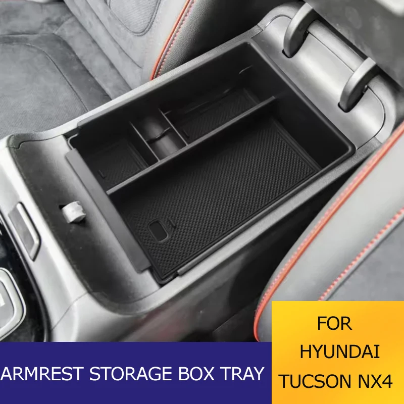 Bandeja da caixa de armazenamento do apoio de braço do console central do carro para hyundai tucson nx4 2021 2022 2023 organizador recipiente acessórios