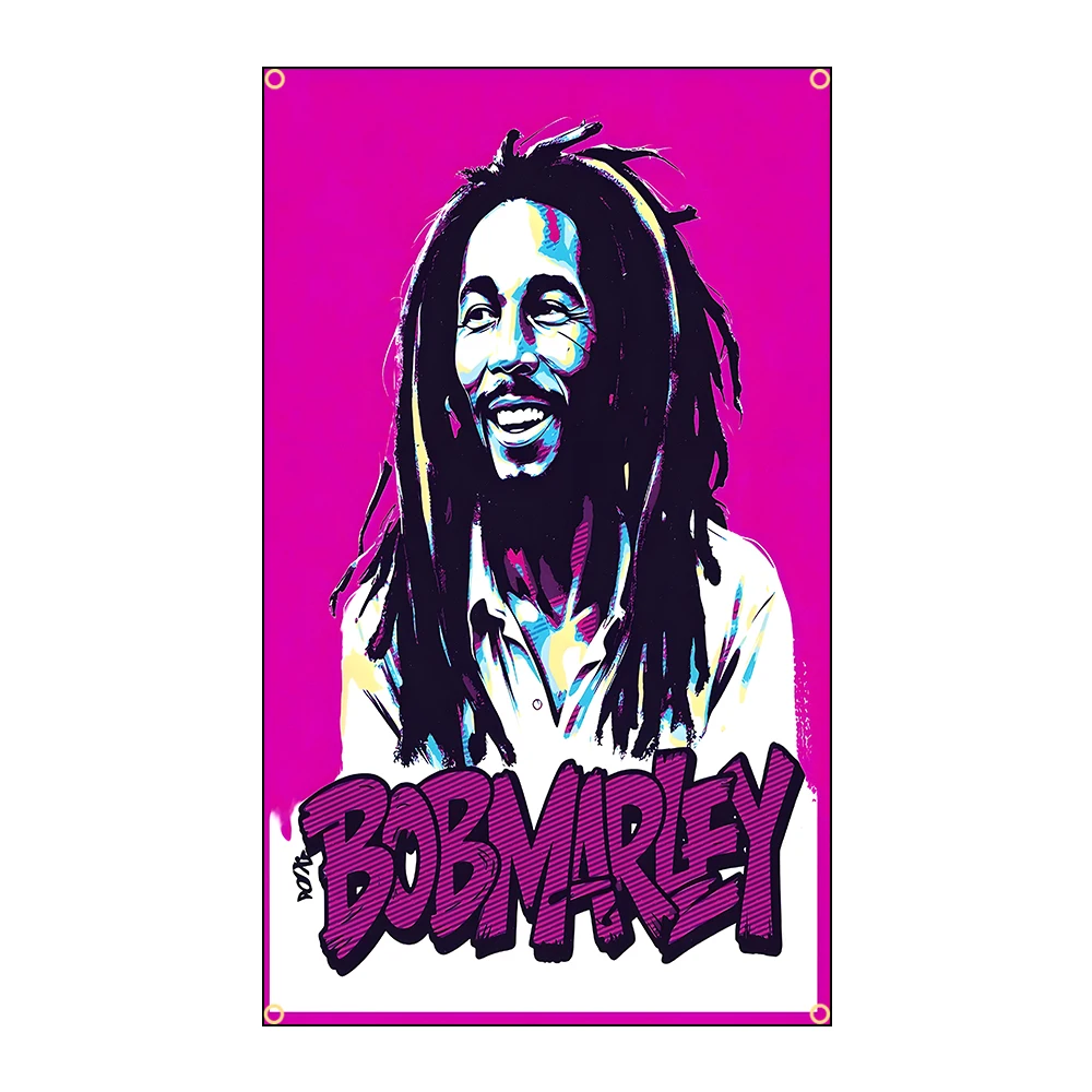 Reggae Bob Marley Flags Polyester Digital Printing Banner for Bedroom Wall Art Out Door Tapestry Decoration