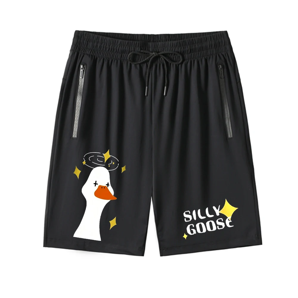

Fun Silly Goose Ultra-Thin Breathable High-Quality Ice Silk Shorts Suitable For Cool Outdoor Sports And Fitness Training Shorts