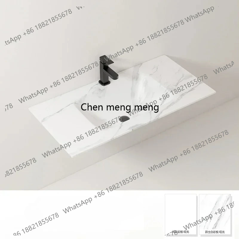 New Customized rock slab hot bending integrated basin countertop seamlebathroom cabinet wash basin home improvement