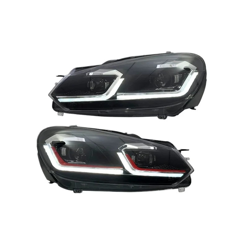 Für verbesserte Kunststoff-LED-Scheinwerfer- und Rückleuchtenbaugruppe mit sequenziellem Tagfahrlicht 12V für VW Golf 6 MK6 09-13