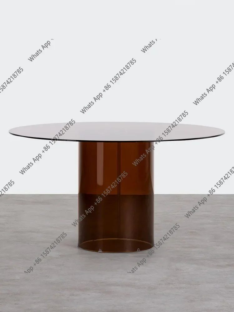 

Стол обеденный круглый из стекла Design Yingyue, простой дизайн, коричневый деловой стол X