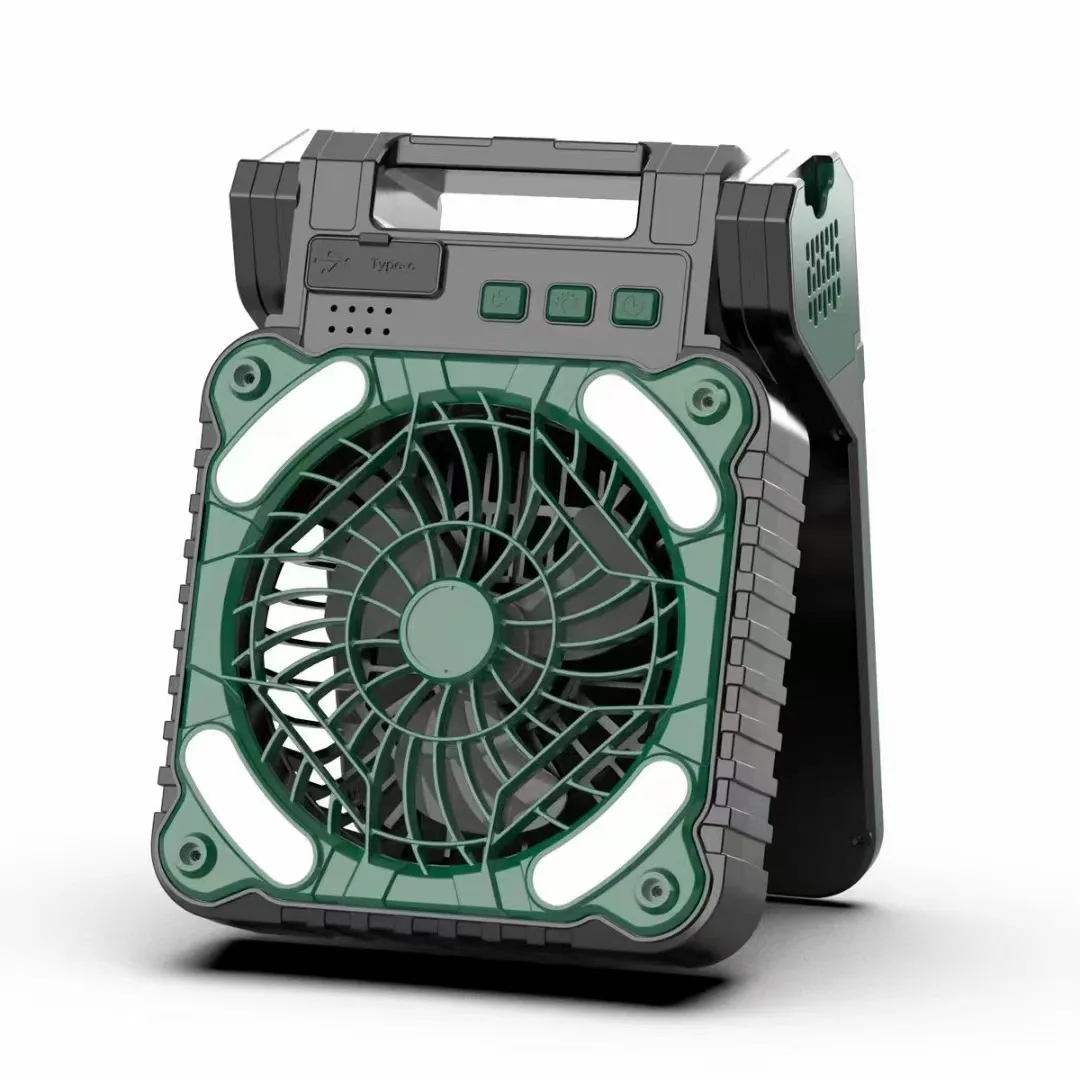 

Портативный настольный вентилятор для кемпинга с солнечной батареей 7800 мАч, светодиодной подсветкой и большой солнечной панелью, прямо с завода, для использования на улице и в палатках