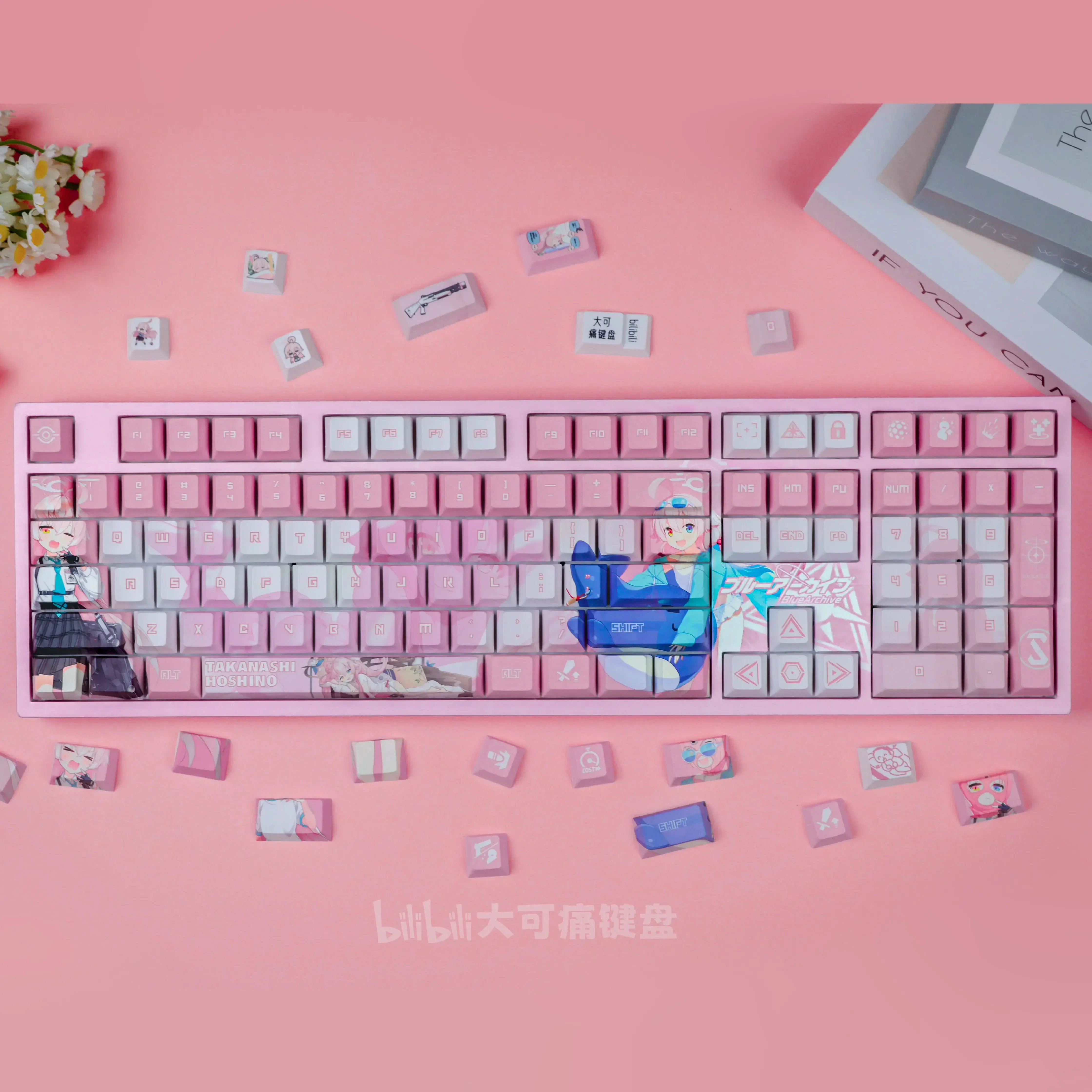 Blue Archive Takanashi Hoshino Keycap Cherry Profile PBT Thermal Sublimation Mechanical Keyboard DIY Key Cap Customized Gift