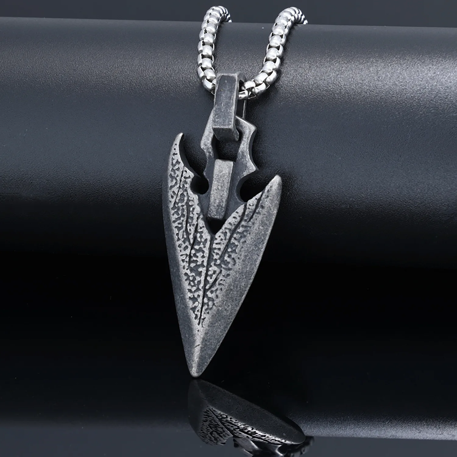 Snop Vintage Norse Mythology Viking Spearhead Pendant Necklace For Men Retro Punk Lucky Protection Amulet Fashion Jewelry Unique