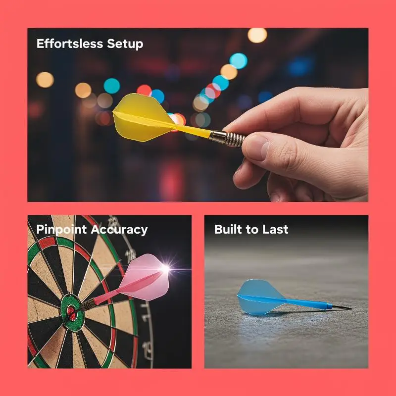 3 Stück 2BA Professionelle Dartpfeile 75% Transparent Leichtgewicht Anti-Drop L-Form Flügel für Bar-Wettkämpfe und Tägliche Übungen – Detail 5