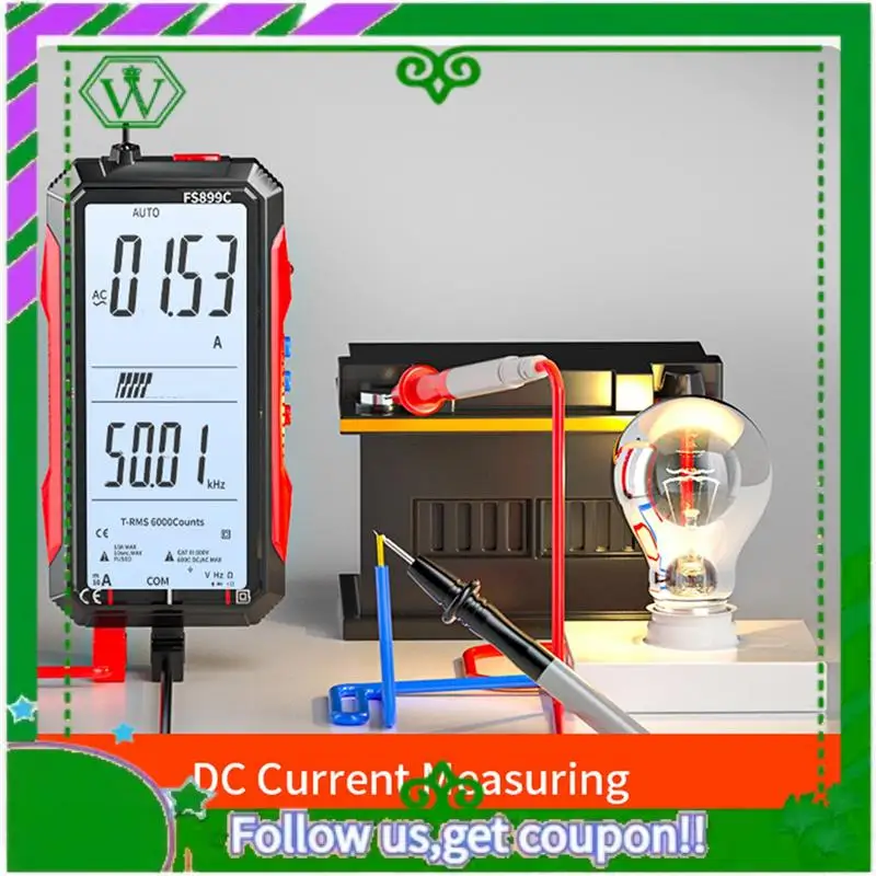 AC34-Digital Multimeter 6000 Counts True AC/DC Ammeter Voltmeter Auto Temperature Ohm Hz Capacitance Diode NCV Meter