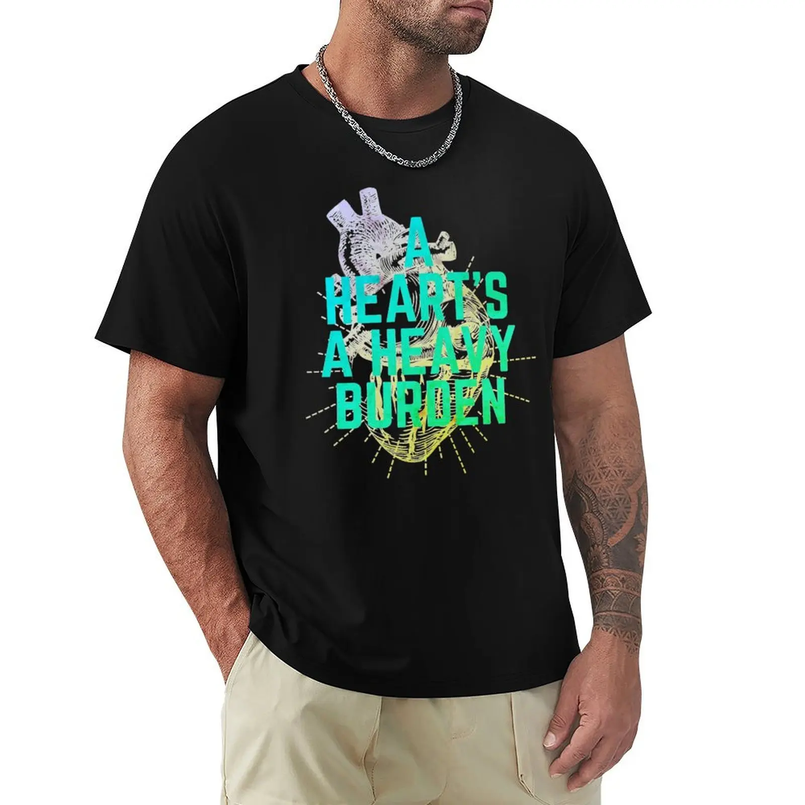 A heart is a heavy burden Green Edition T-Shirt Basic Crew Neck Short Sleeve Top
