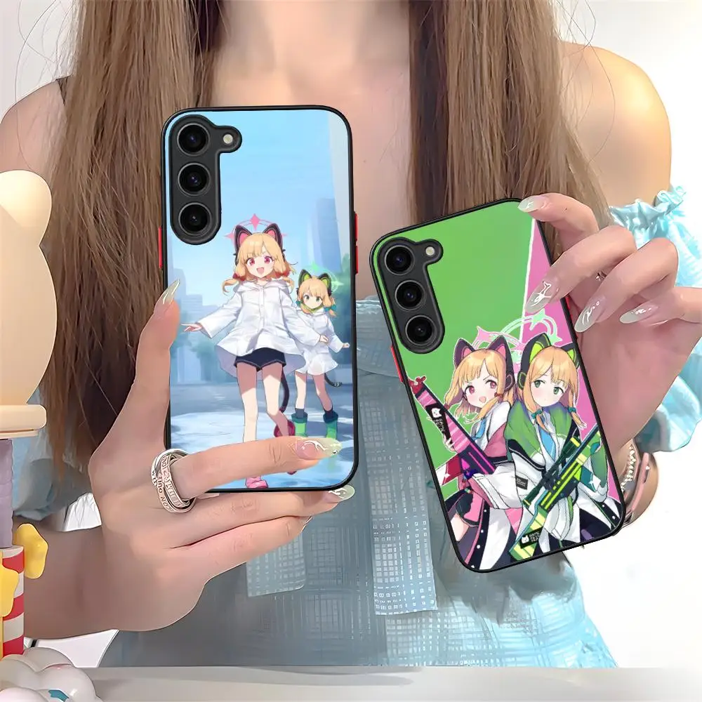 Blue Archive Saiba Twins Phone Case for Samsung Galaxy S26 S25 S24 S23 S22 S21 Plus FE Ultra Skin Feel Shockproof Cover