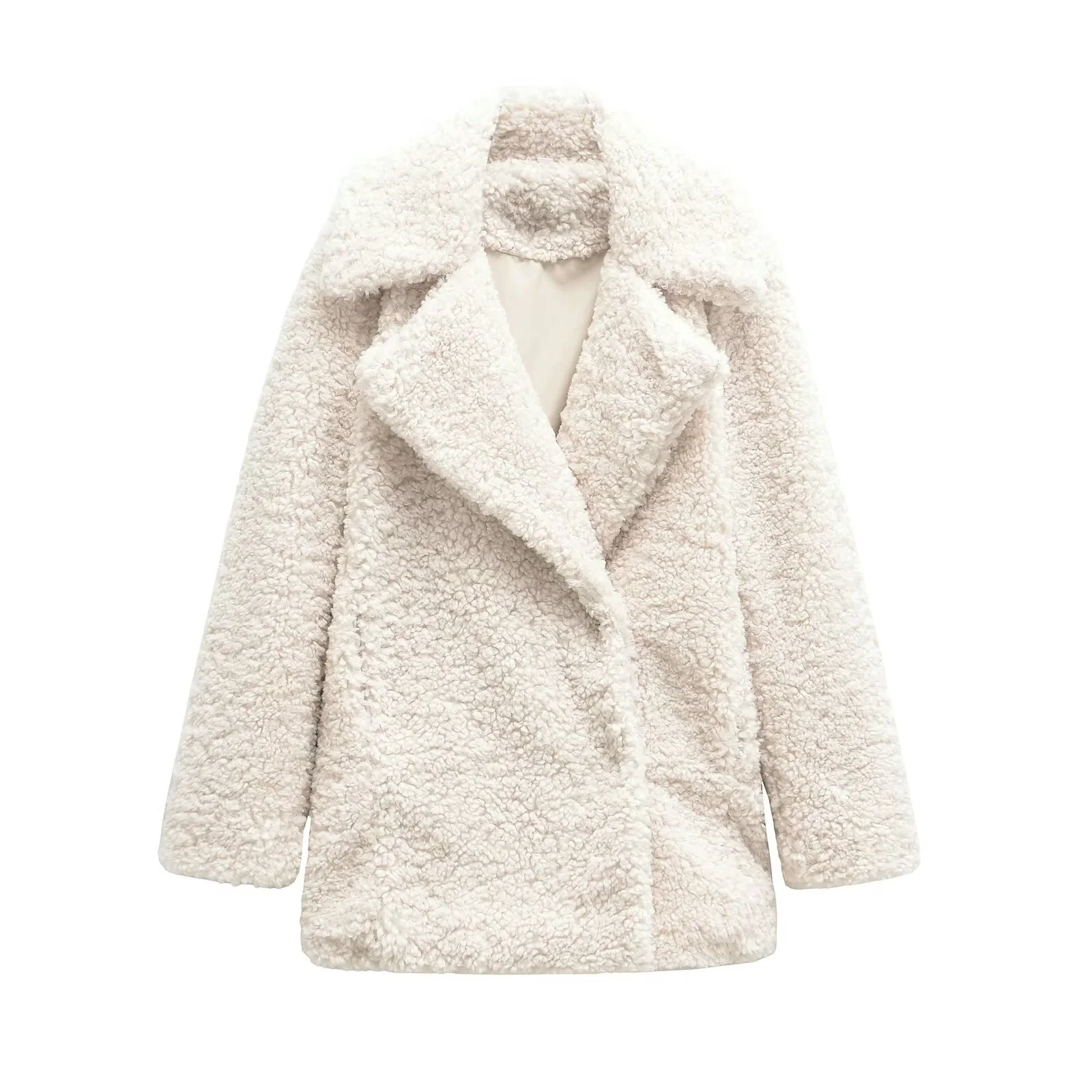 

Зимняя новая женская одежда 2025: простое, повседневное, стильное, свободного кроя, элегантное пальто средней длины с длинными рукавами и эффектом искусственного меха