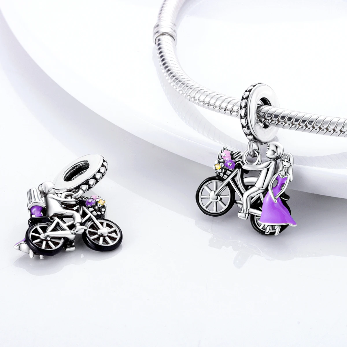 Silver Plated Dangle Charms Cat Butterfly Beads Pendants Fit Original Bangle Bracelet Making Woman Fine Jewelry