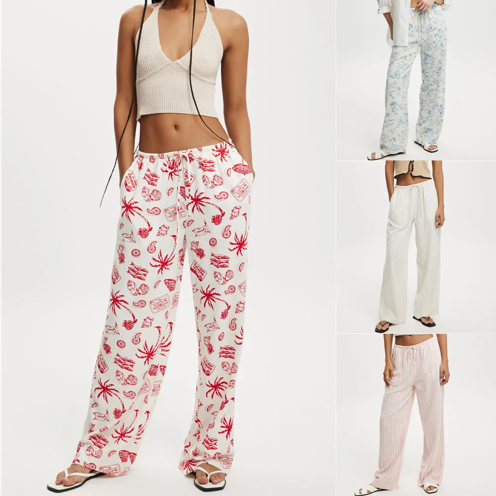 

Women's Printed Casual Home Wide Leg Casual Comfort Pants Autumn and Winter Women Pants Streetwear Y2k Pants Sweatpants