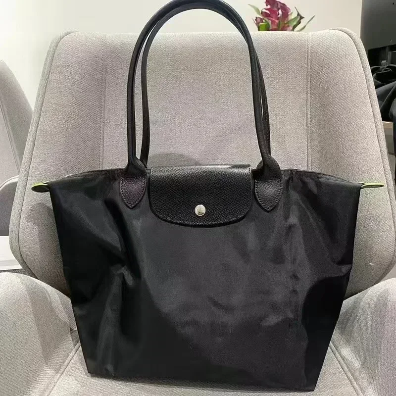 Moda clássico sacola dobrável designer casual bolsa de ombro feminina alta qualidade bolsas náilon grande capacidade