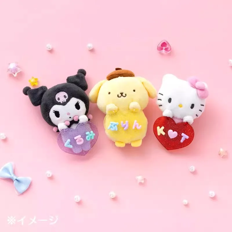 Japan June Sanrio Custom Series Bar Brooch Pendant KITTY Melody Kuromi Cinnamoroll Pochacco Kawaii Anime Plush Toy for Girl Gift