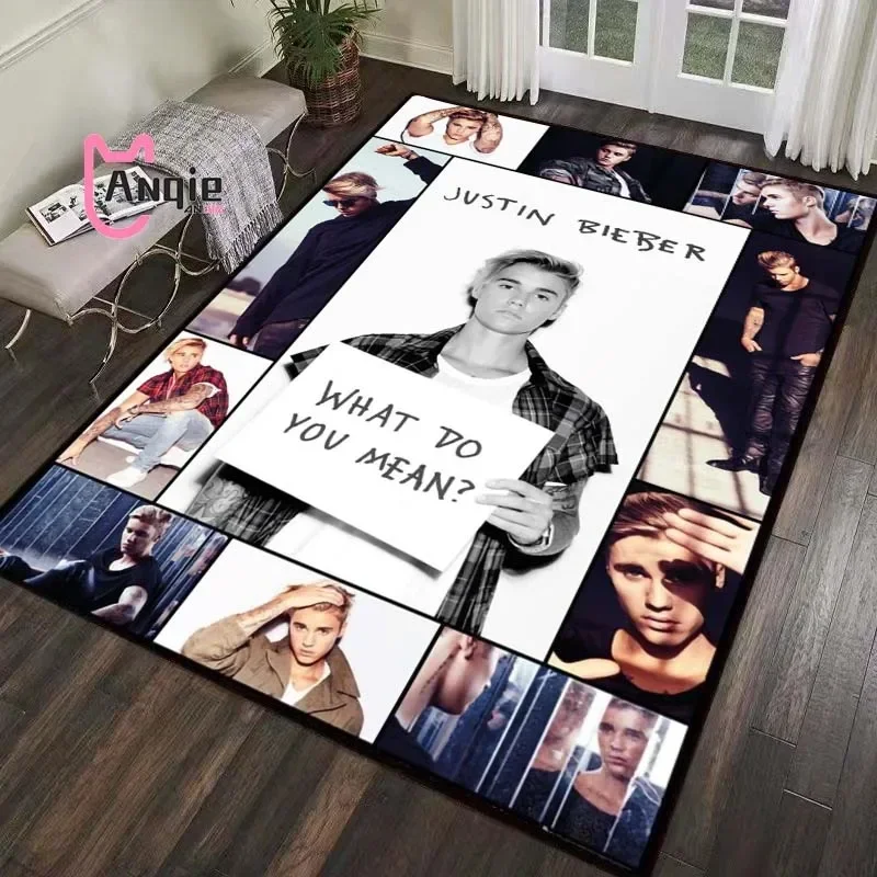 3D pop singer Justin Bieber gift print celebrity rugs yoga mat living room bedroom non slip bathroom kitchen soft large carpet