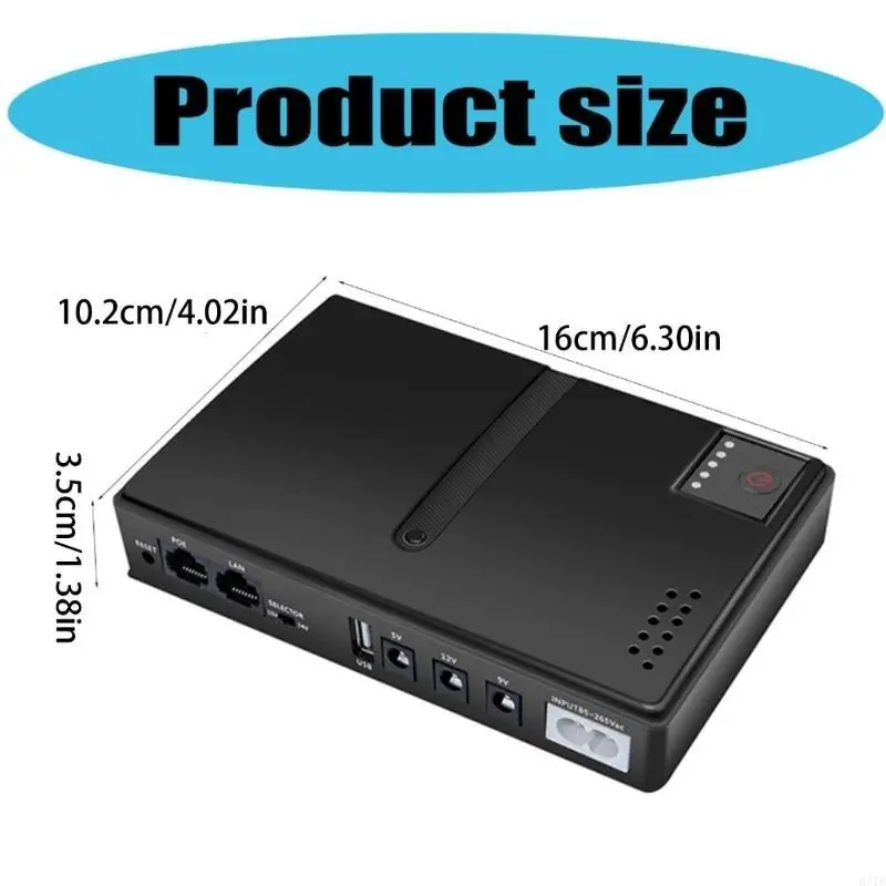 H37B UPSバッテリーバックアップ5V 9V 12Vルータースイッチ用のポータブル電源電話電話